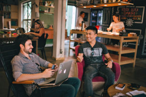 people enjoying open work space